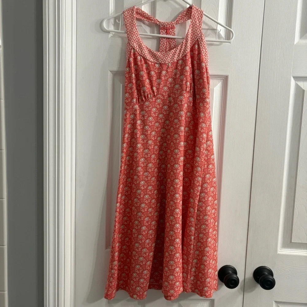 PrAna | Casual Outdoor Athleisure Knit T Back Sundress Orange Tribal | SZ S